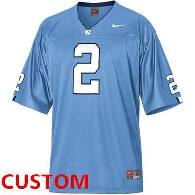 Men%27s North Carolina Tar Heels (UNC) Customized Nike Replica Football Jersey - Carolina Blue